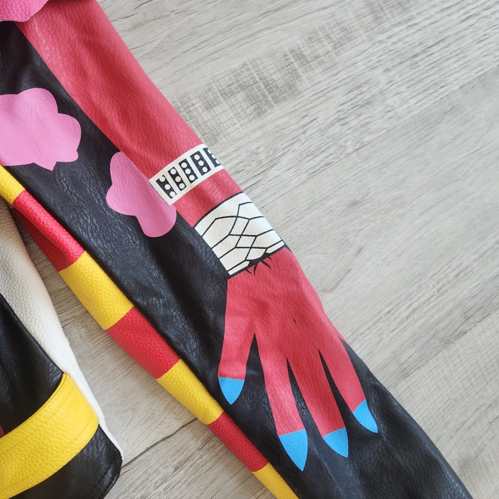 Azalea Wang Graffiti Kisses Vegan Leather Moto Jacket M - Picture 9 of 14